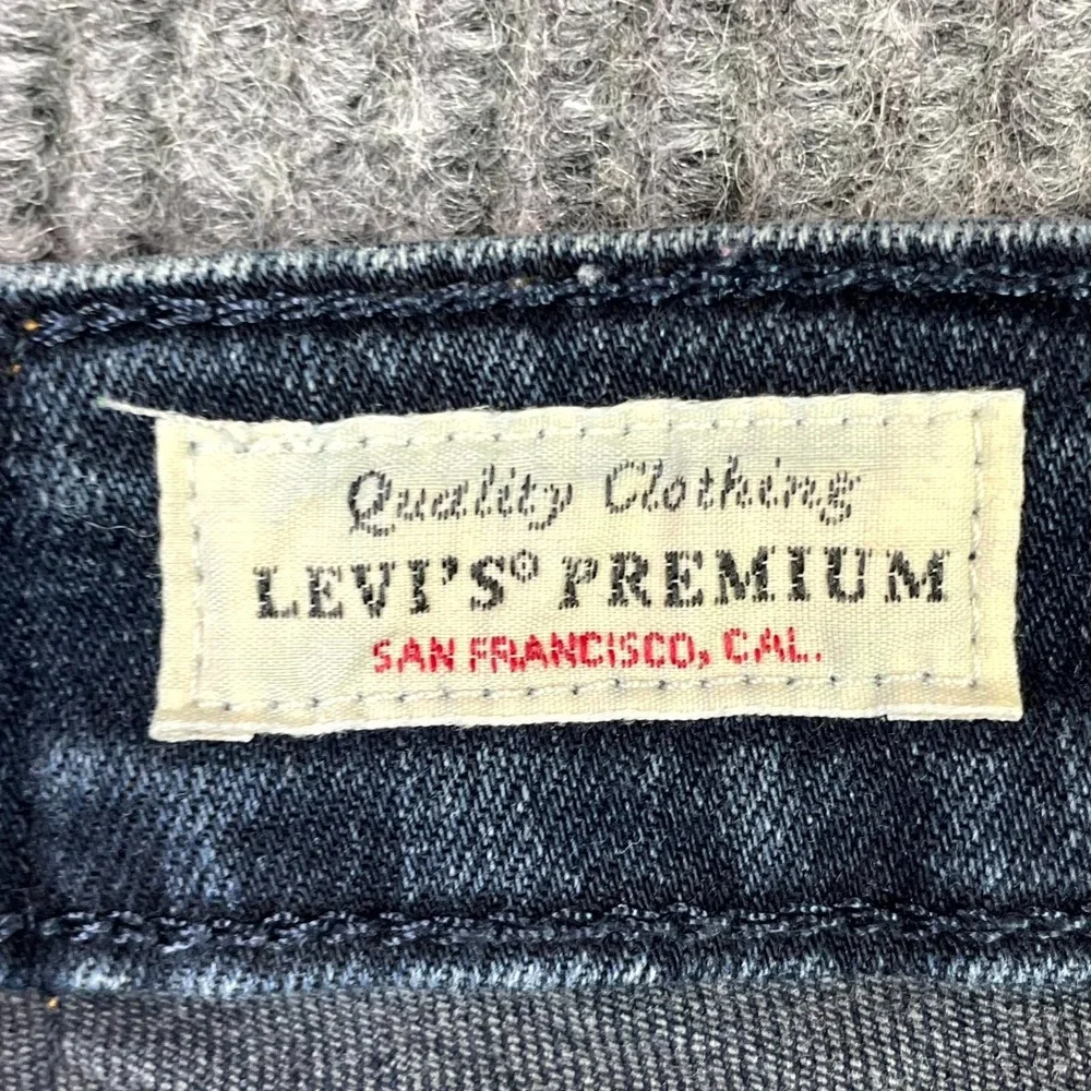 Levi's 711 Skinny Jeans Womens 29 Blue Denim Whiskering Classic Fit Streetwear